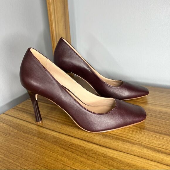 Sz 7.5M 27 Edit Burgundy Brown Elegant Leather Pumps $150 MSRP - Picture 4 of 14